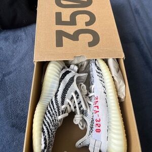 Adidas Yeezy Boost 350 V2 Black and White with Red Accent